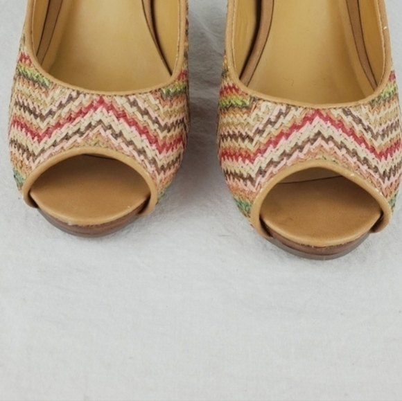 Nine west kendraho woven peep toe platform heels - Picture 6 of 11